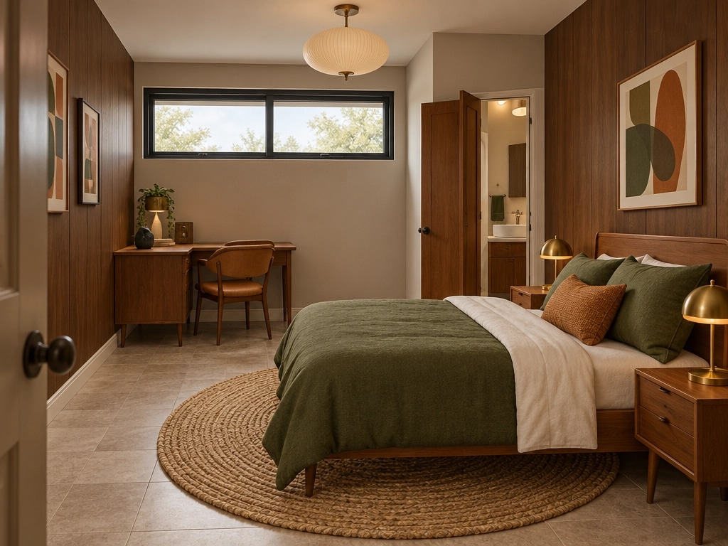 Interior design in Mid-Century Modern style — Bedroom by GenRoom AI