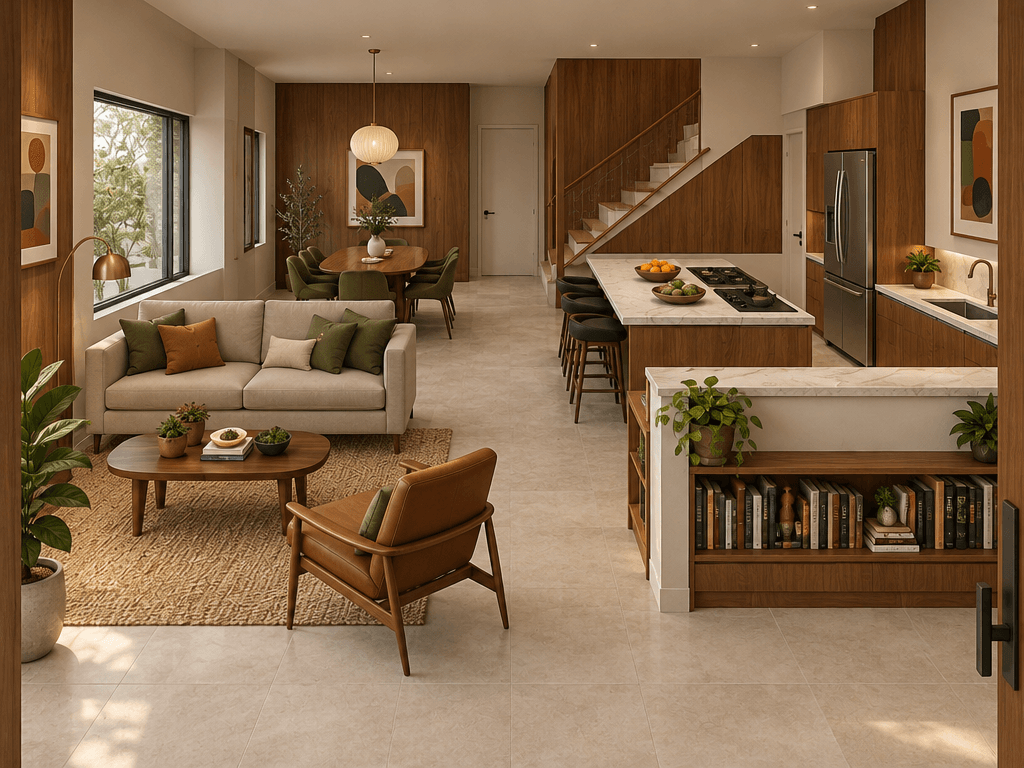 Interior design in Mid-Century Modern style — Living Room by GenRoom AI