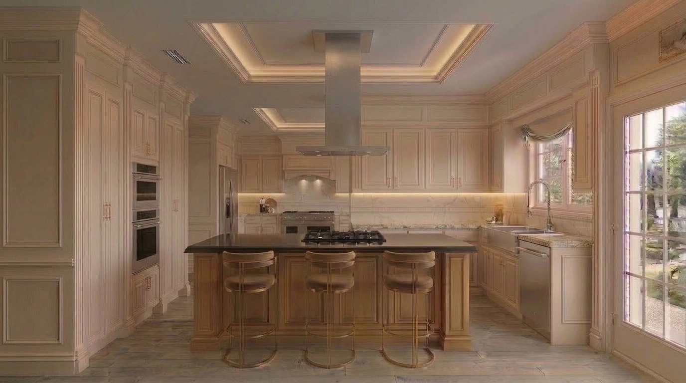Neoclassic Kitchen design — interior photo by GenRoom AI
