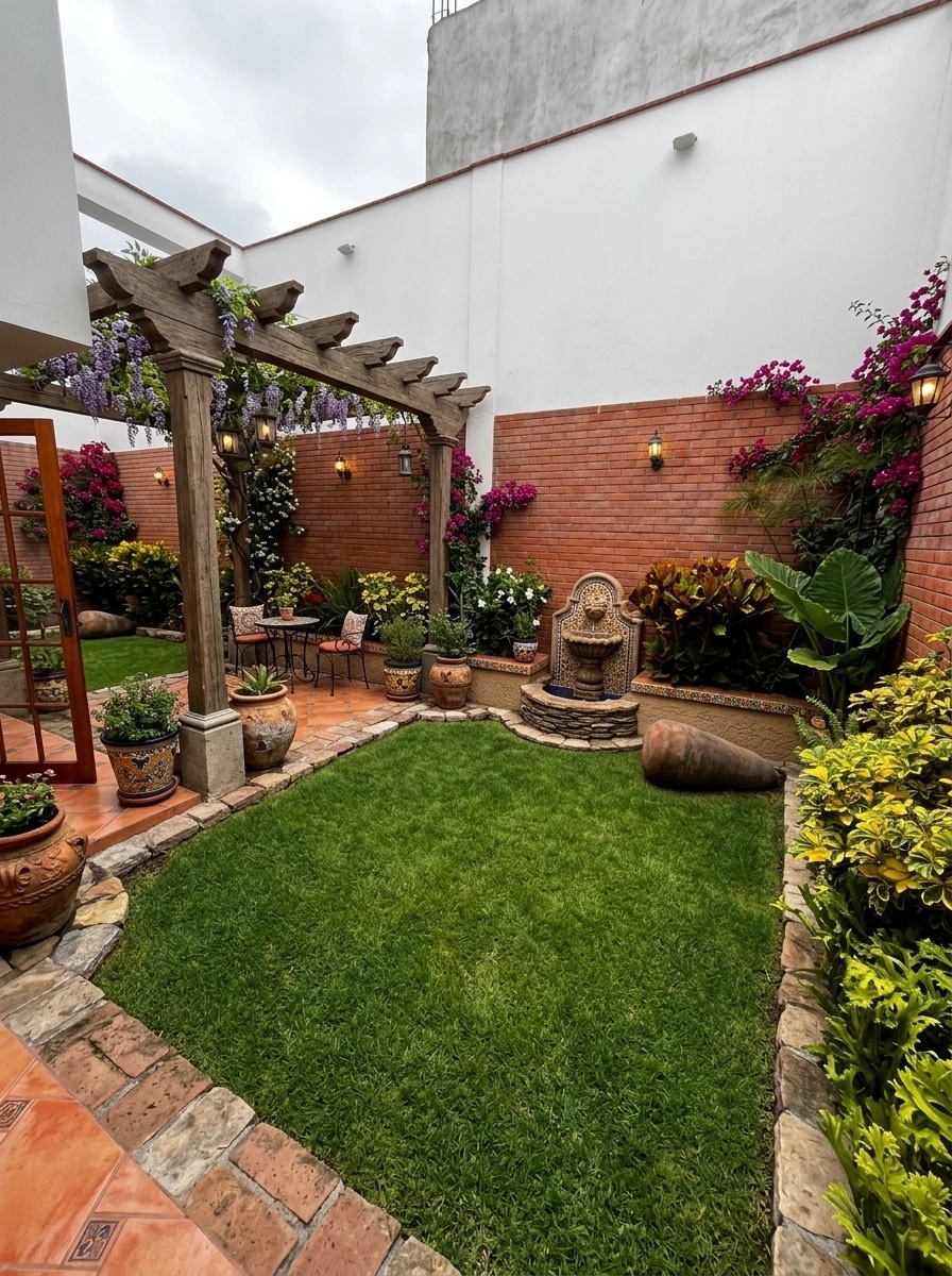Landscape design in Spanish Courtyard style — Yard by GenRoom AI