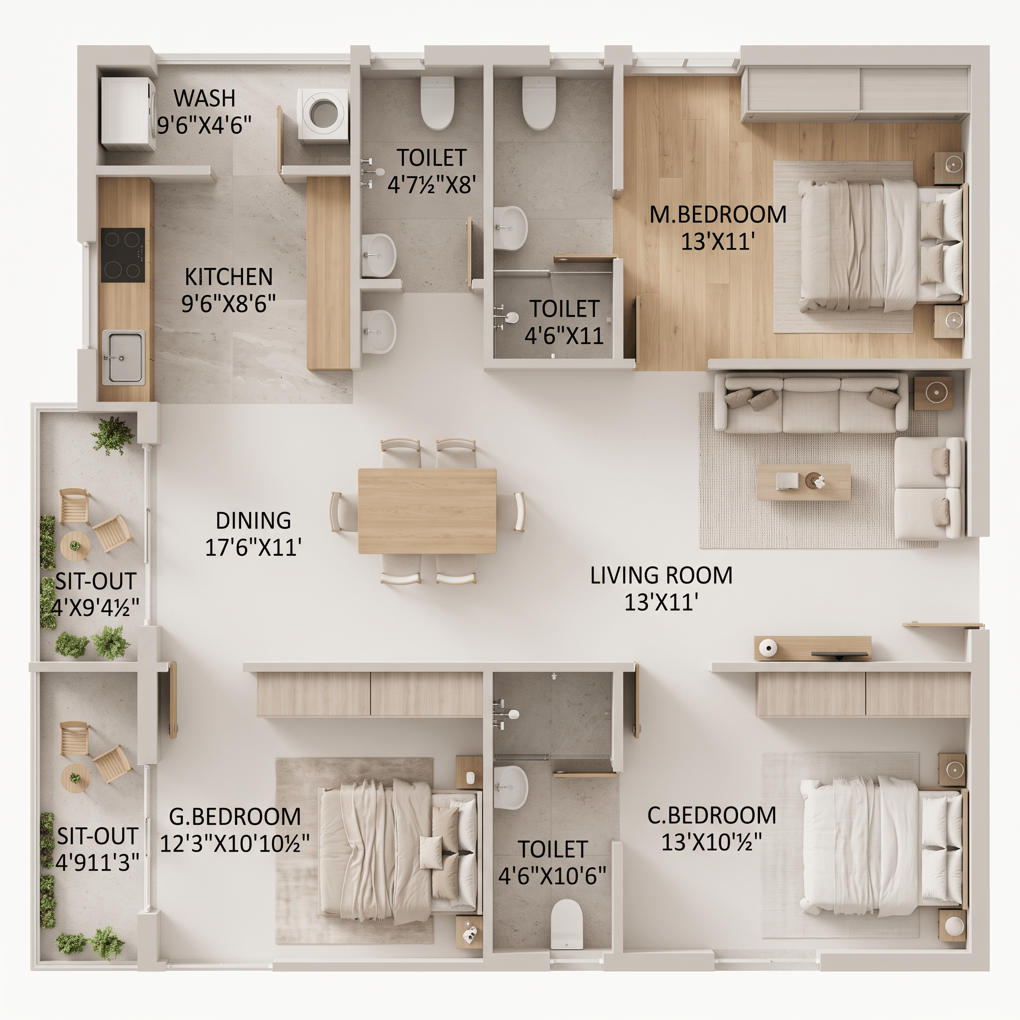 Interior design in Minimalism style — Living Room by GenRoom AI