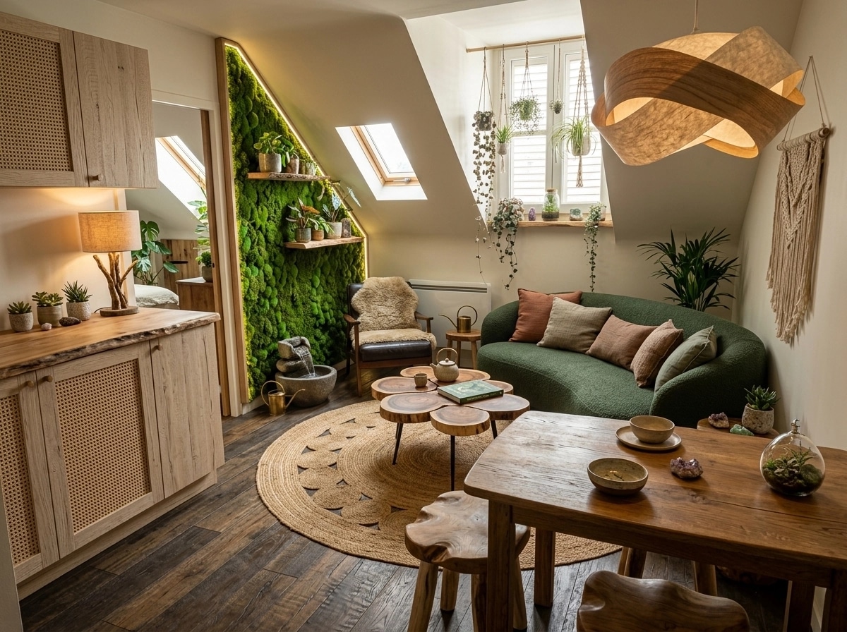 Interior design in Biophilic style — Living Room by GenRoom AI