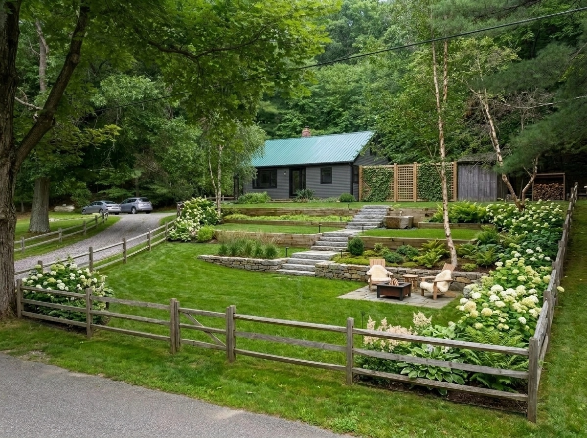 Landscape design in Scandinavian Garden style — Yard by GenRoom AI