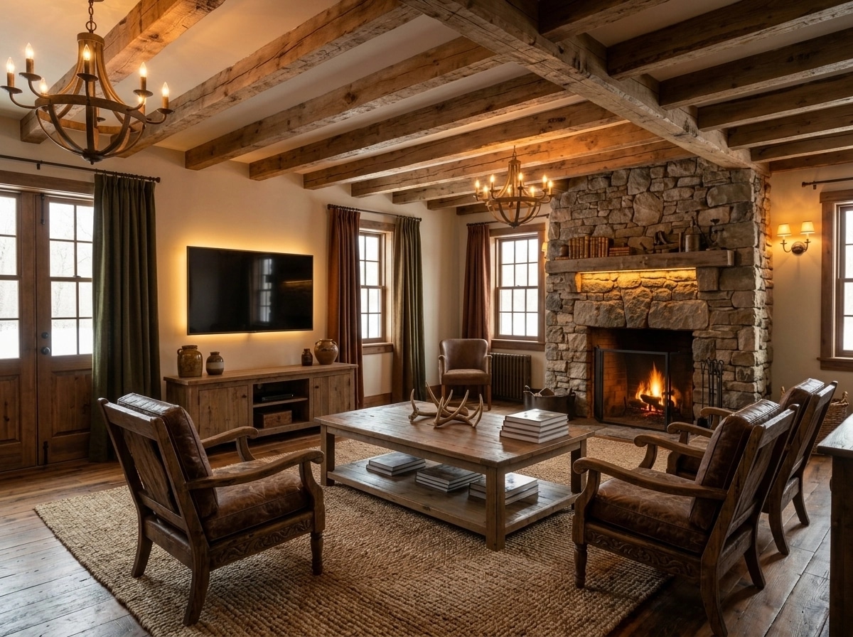Rustic Mehmonxona design — interior photo by GenRoom AI