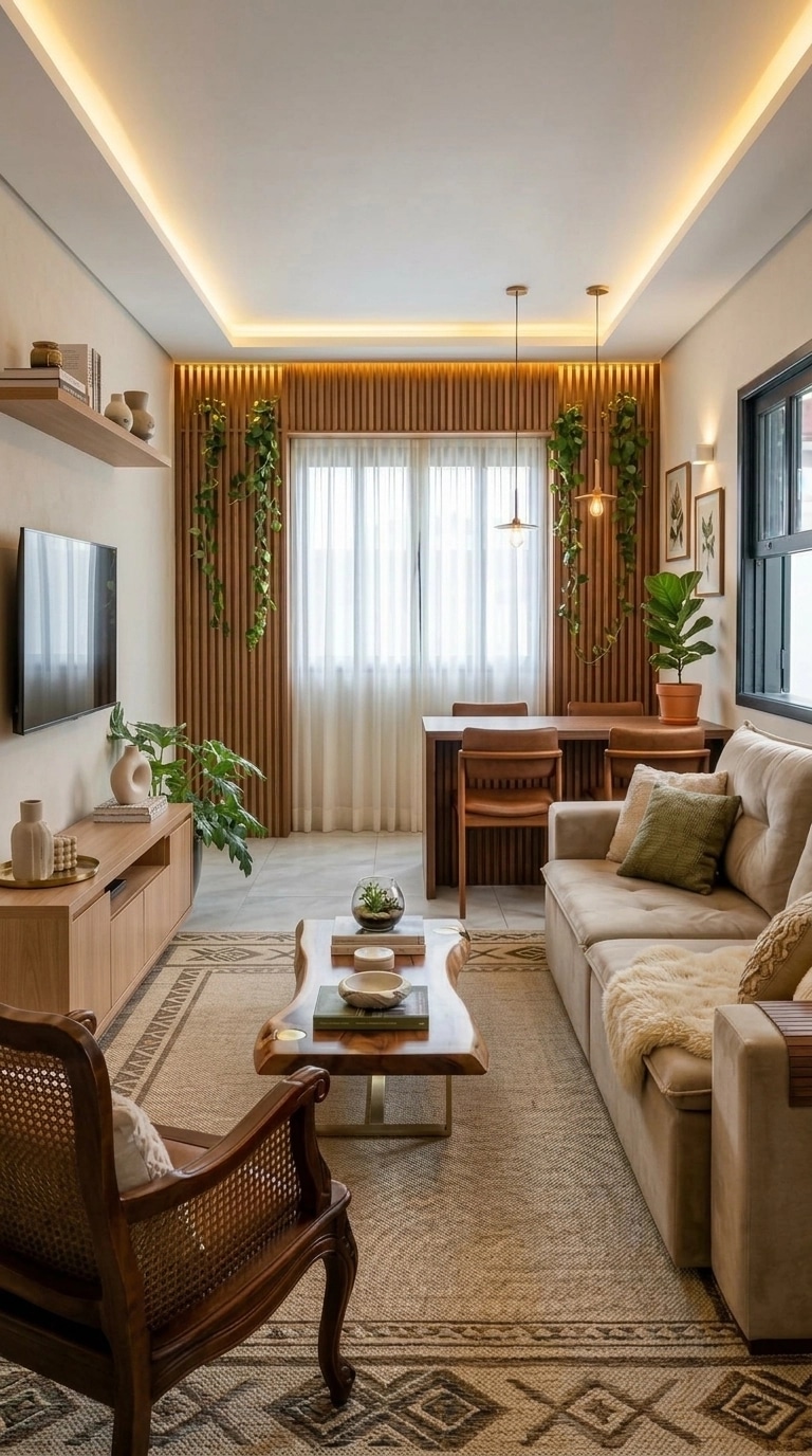 Design d'intérieur en style Biophilic — Salon par GenRoom AI