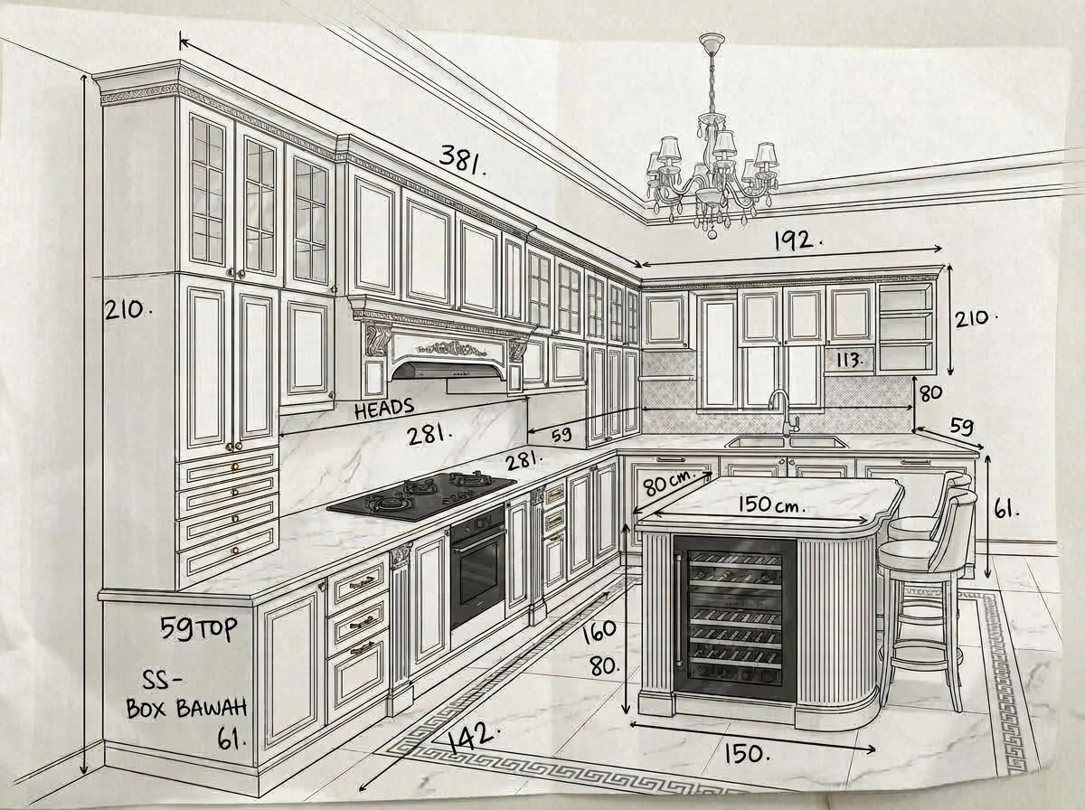 Neoclassic Kitchen design — interior photo by GenRoom AI