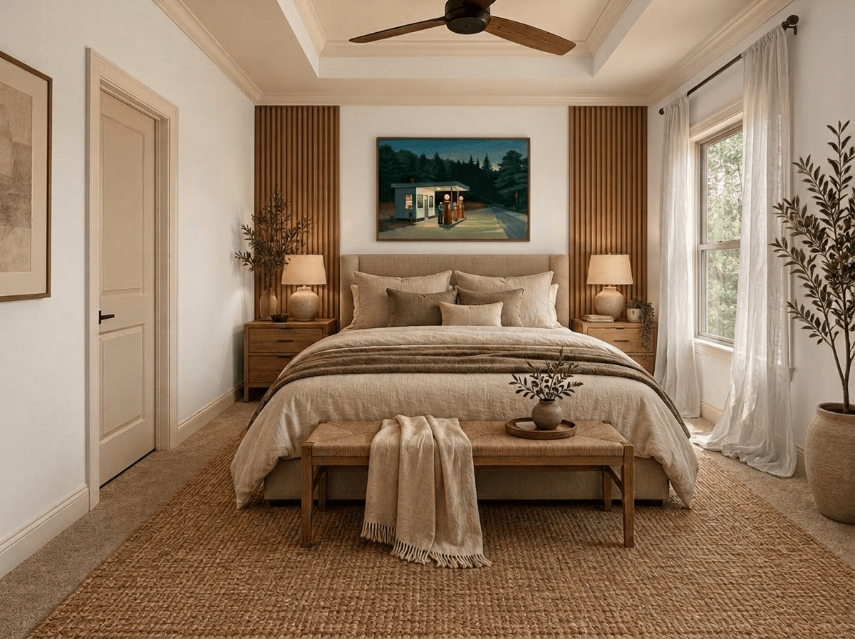 Japandi Bedroom design — interior photo by GenRoom AI