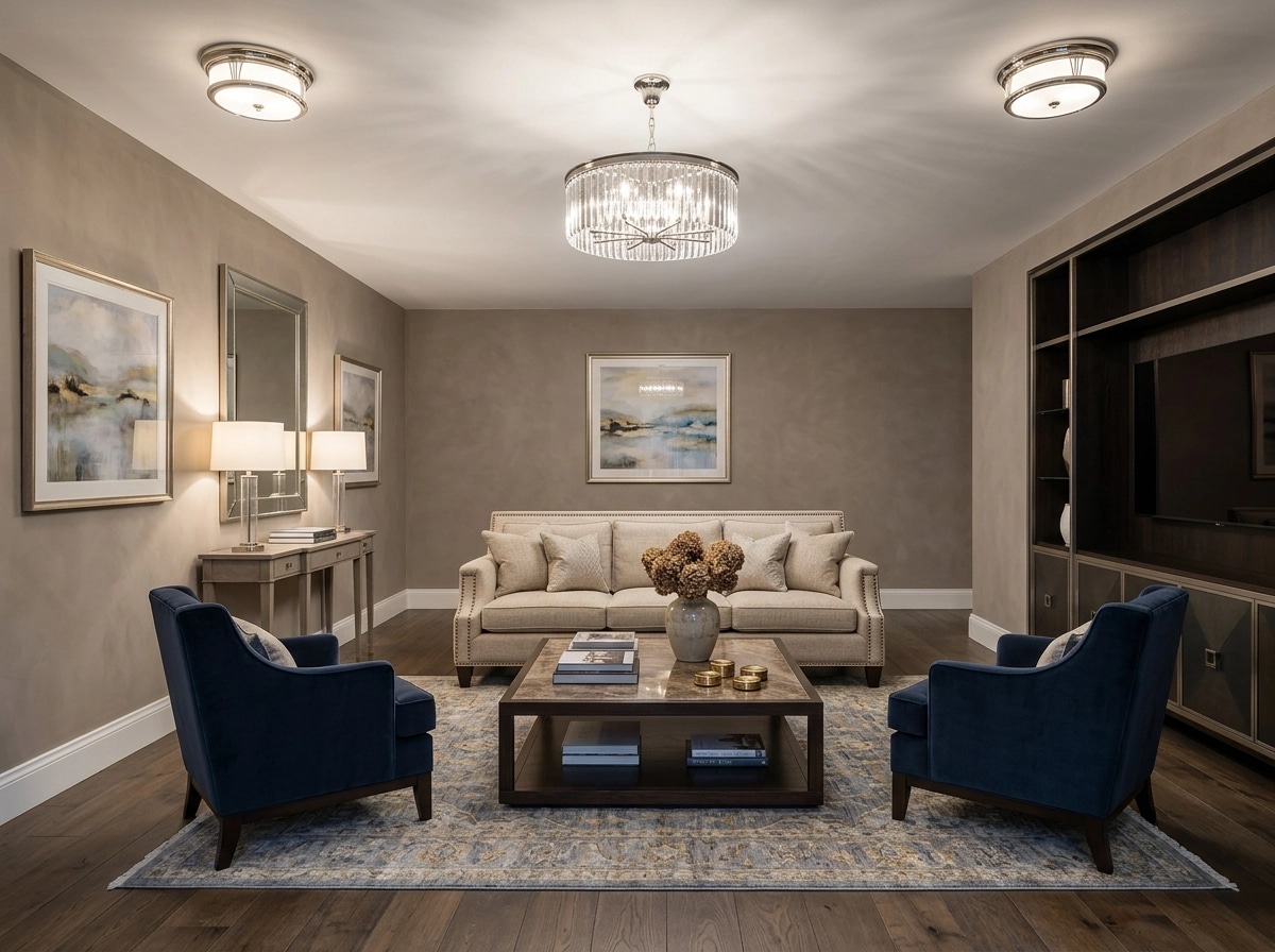 Transitional Living Room design — interior photo by GenRoom AI