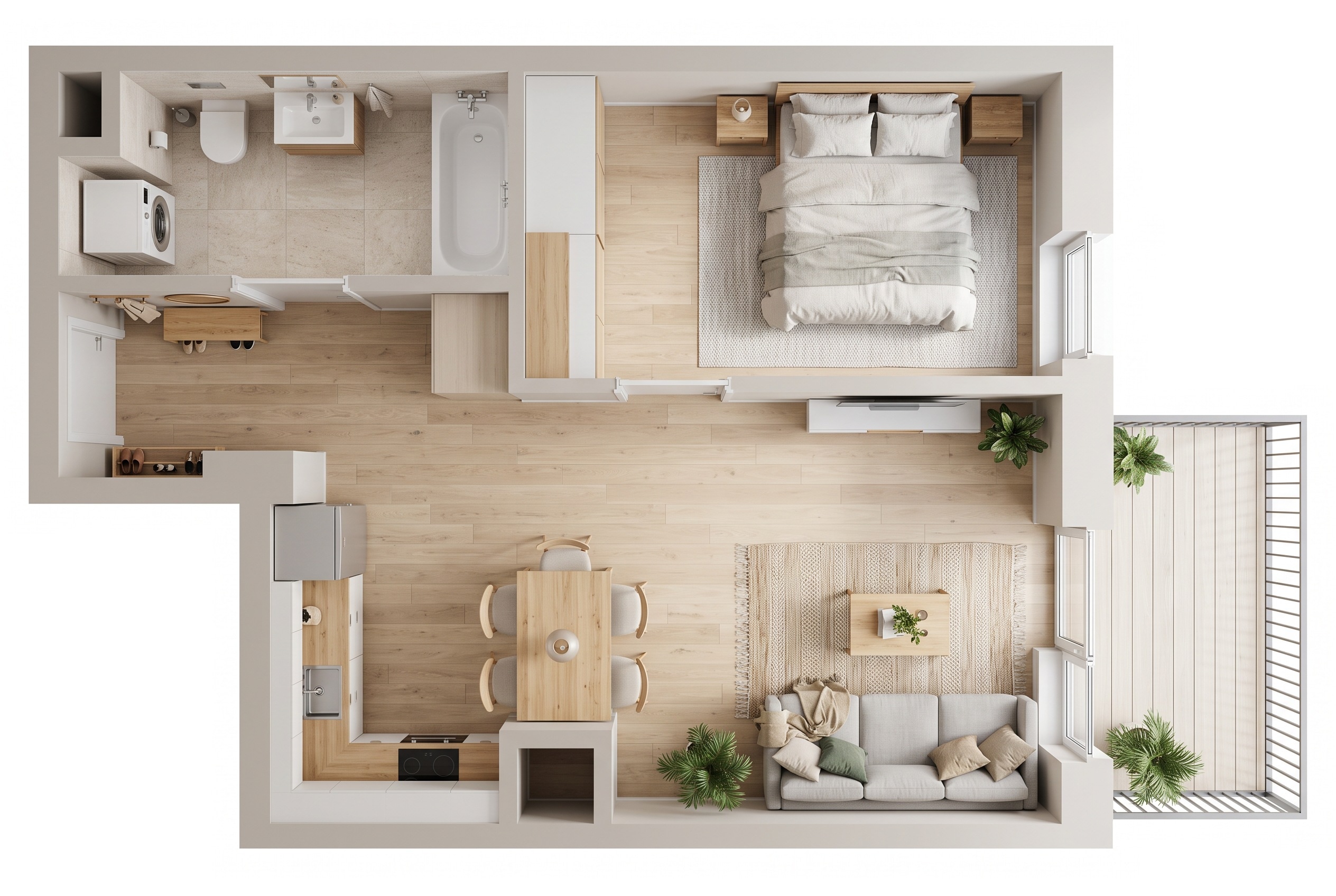 Interior design in Scandinavian style — Living Room by GenRoom AI