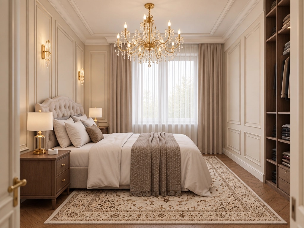 Interior design in Neoclassic style — Bedroom by GenRoom AI