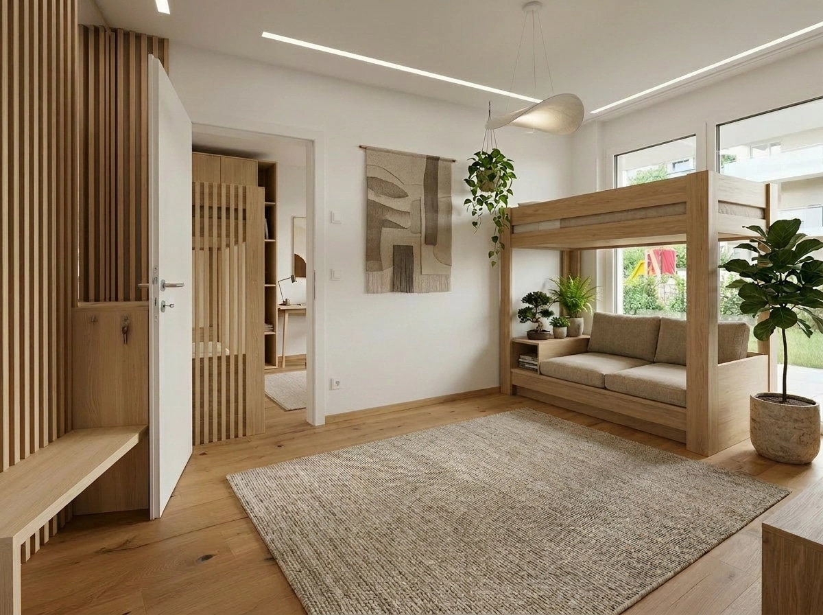 Japandi Bedroom design — interior photo by GenRoom AI