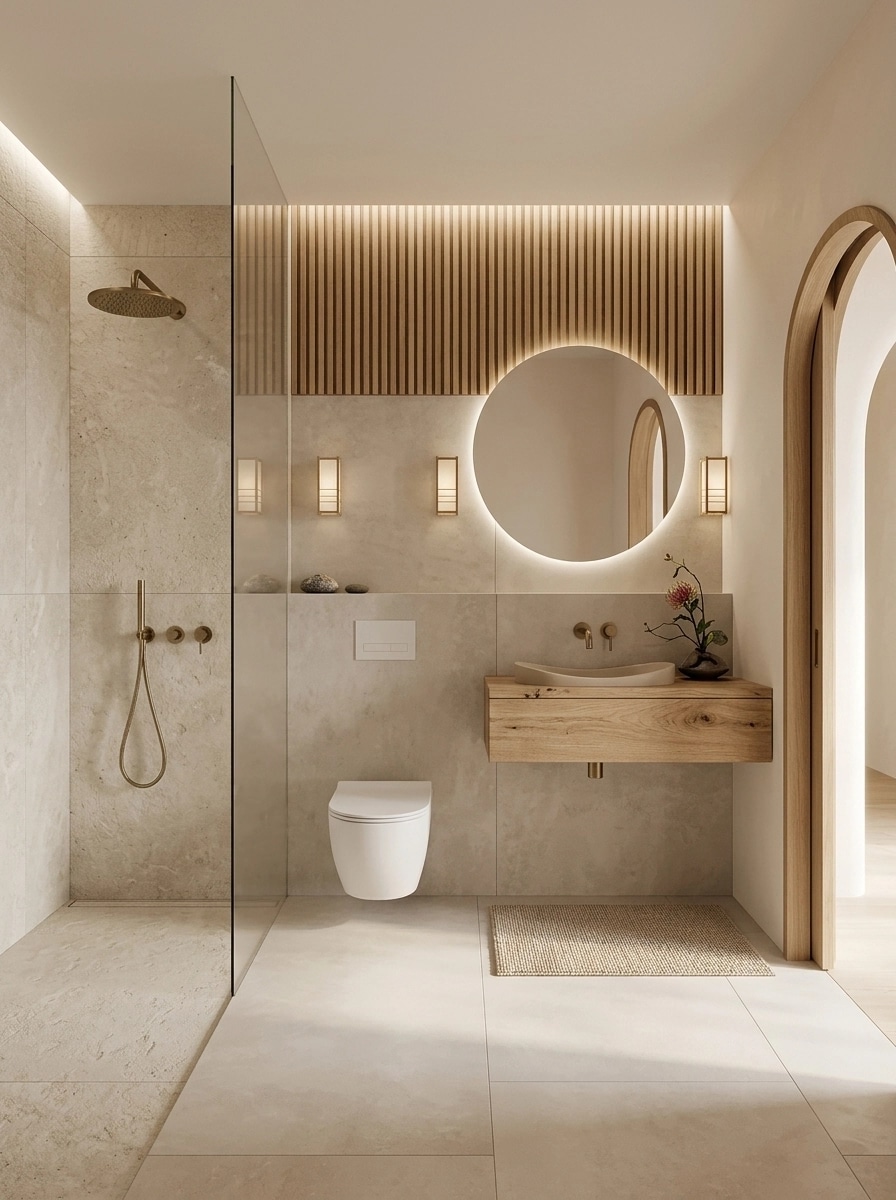 Japandi Bathroom design — interior photo by GenRoom AI