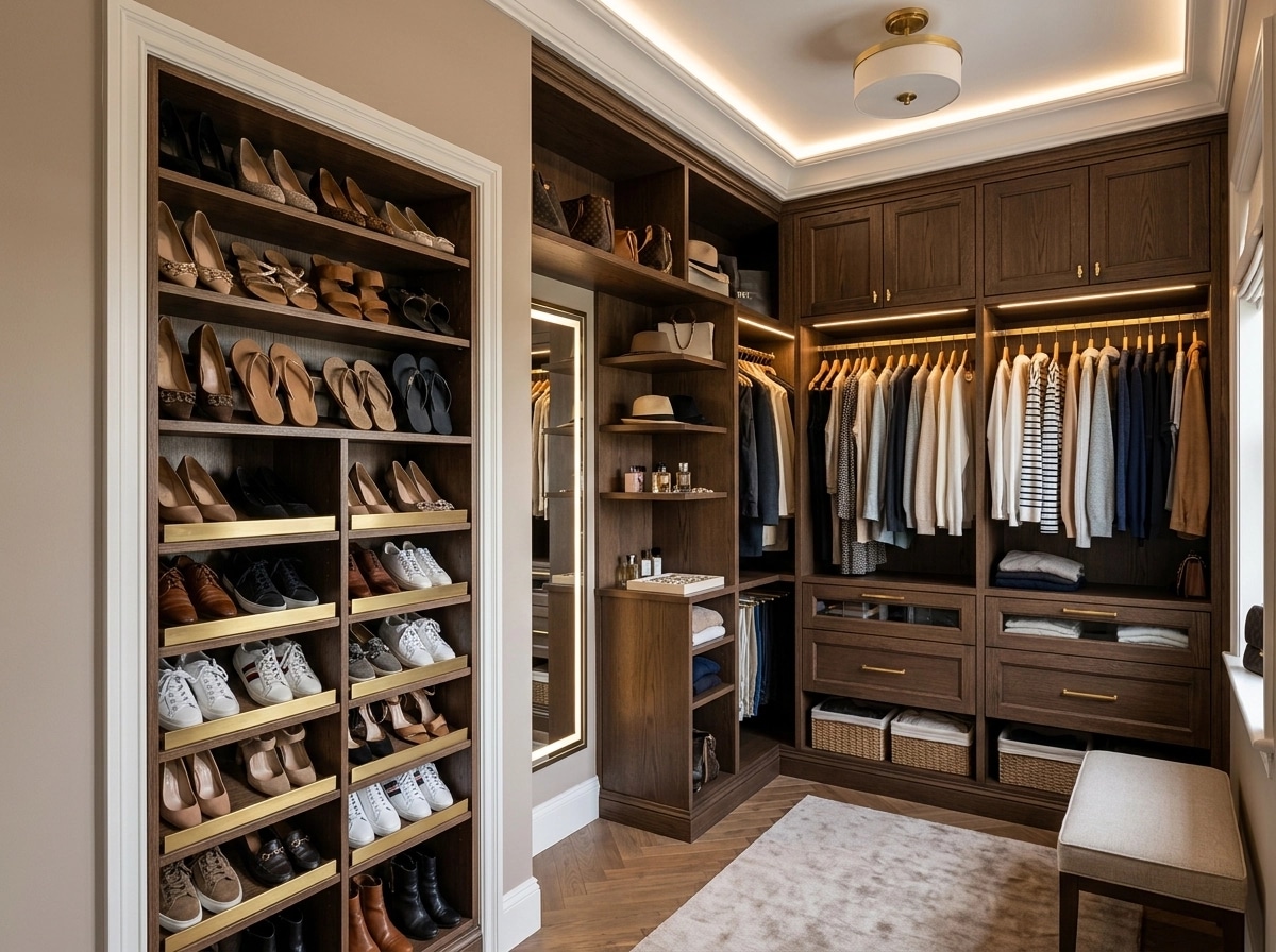 Interior design in Transitional style — wardrobe by GenRoom AI