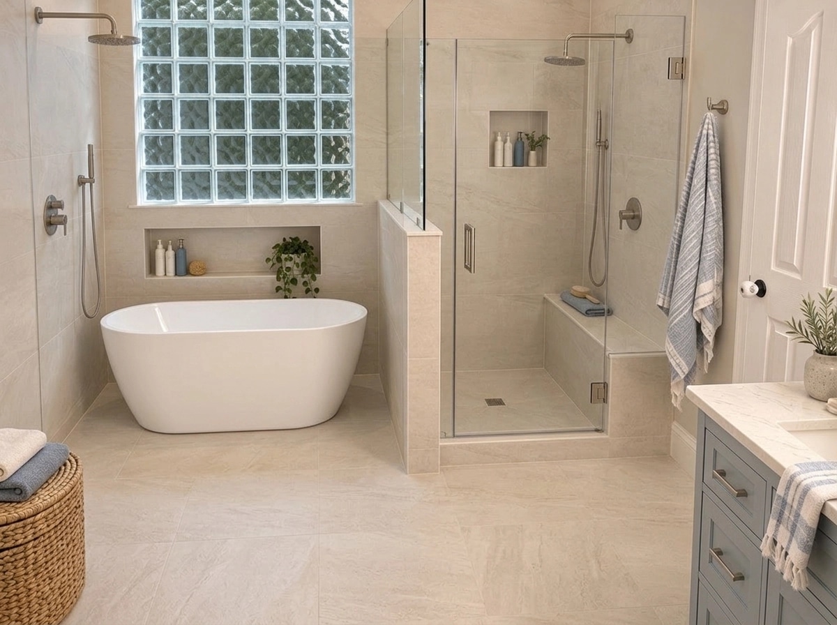 Coastal / Hamptons Koupelna design — interior photo by GenRoom AI