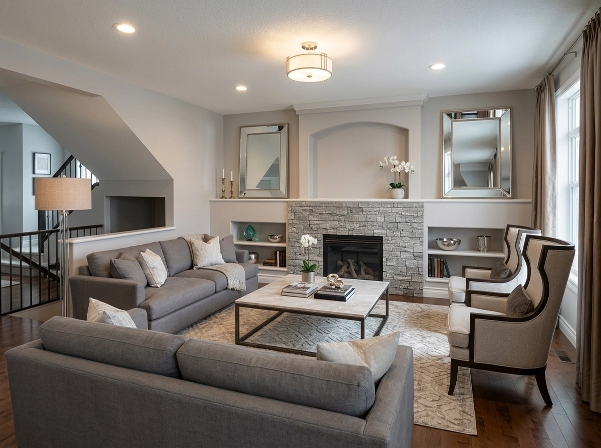 Transitional Living Room design — interior photo by GenRoom AI