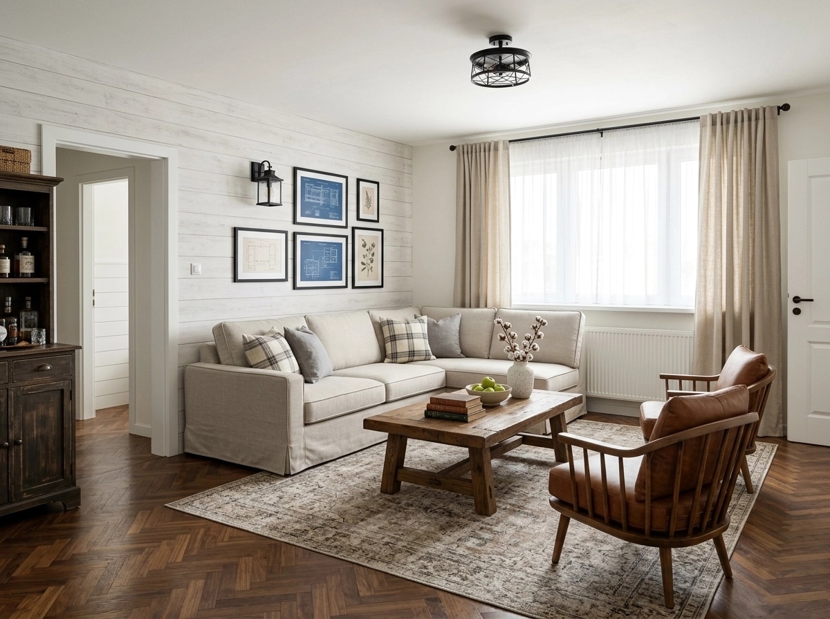 Interior design in Modern Farmhouse style — Living Room by GenRoom AI
