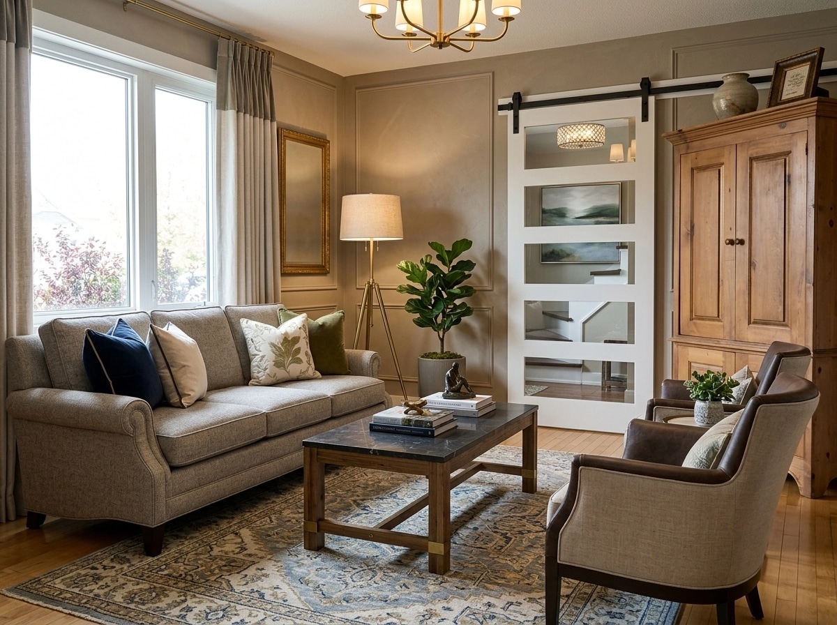Transitional Living Room design — interior photo by GenRoom AI
