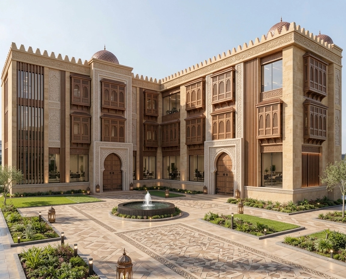 Arabian Facade Facade design — facade photo by GenRoom AI