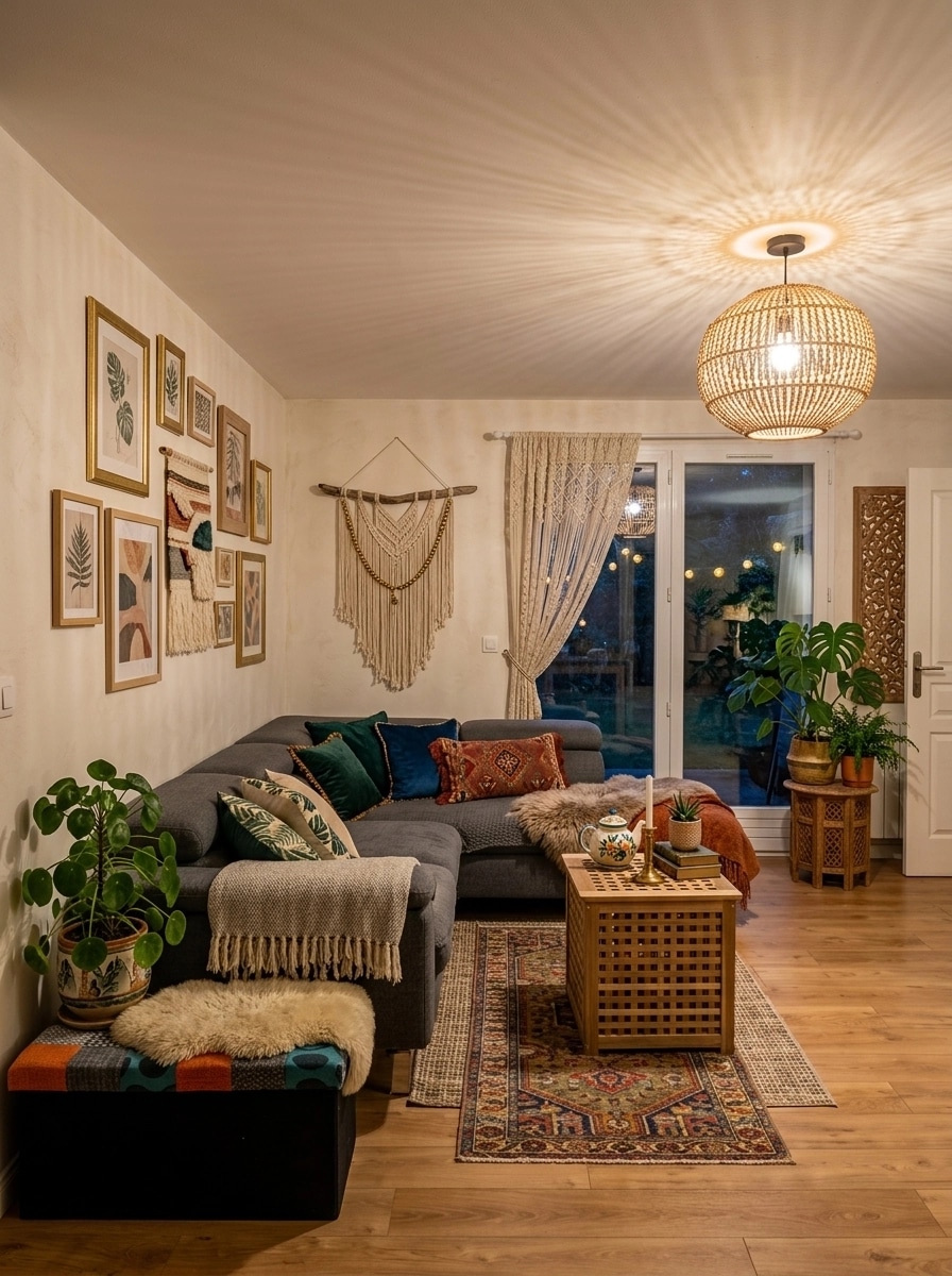 Interior design in Bohemian style — Living Room by GenRoom AI