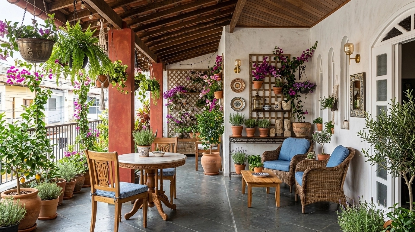 Interior design in Mediterranean style — balcony by GenRoom AI