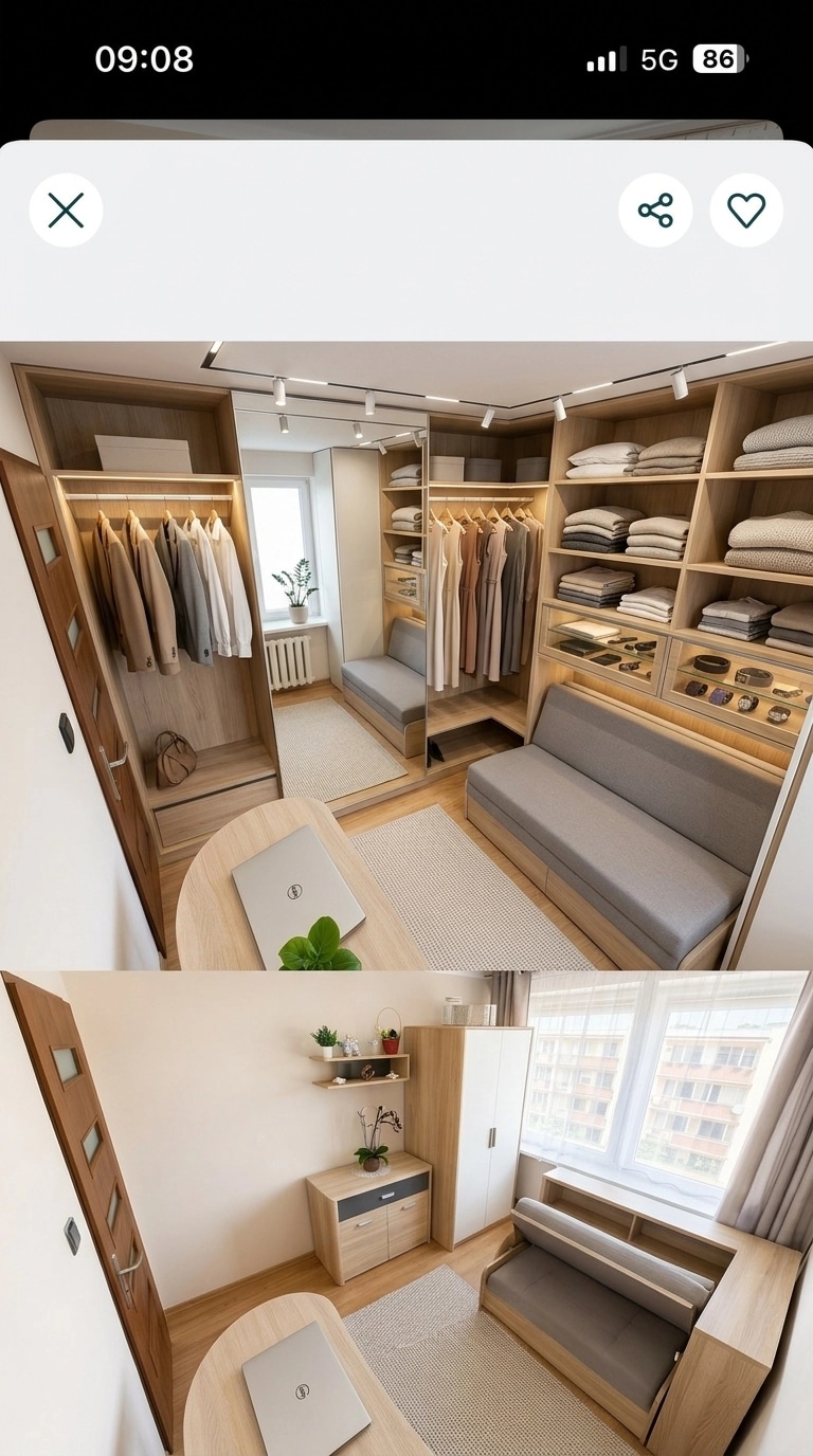 Interior design in Minimalism style — wardrobe by GenRoom AI