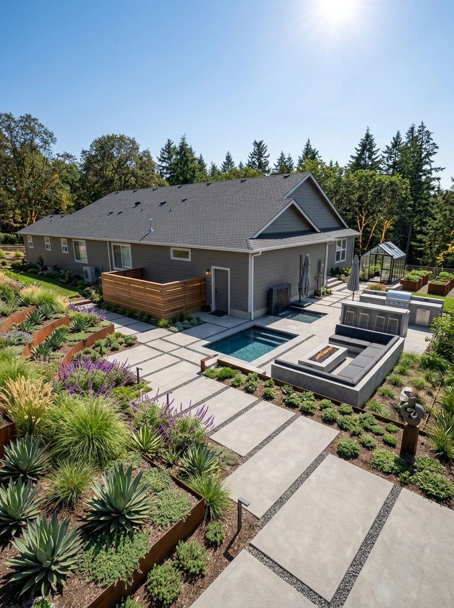 Landscape design in Contemporary Yard style — Yard by GenRoom AI