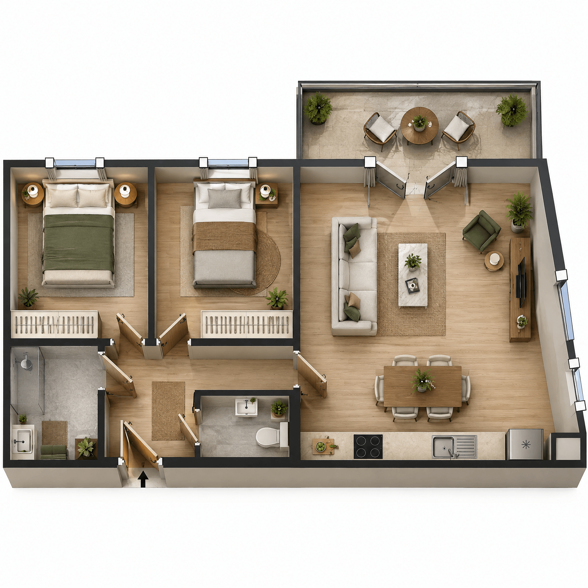 Interior design in Contemporary style — Living Room by GenRoom AI