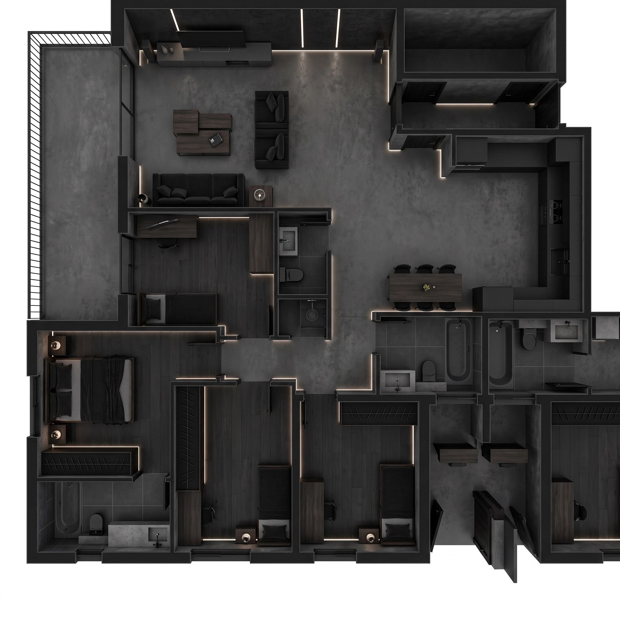 Interior design in Blacktec style — Living Room by GenRoom AI