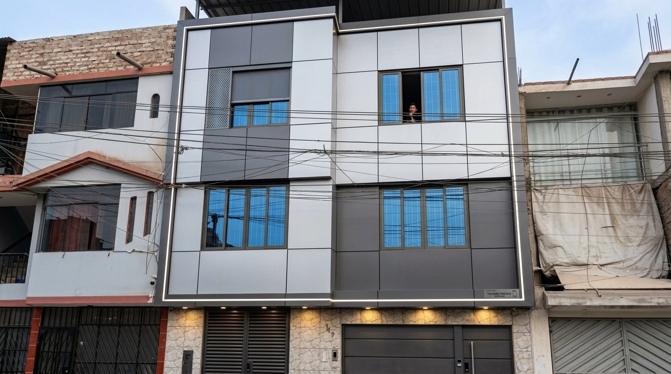 Hi-Tech Facade Facade design — facade photo by GenRoom AI
