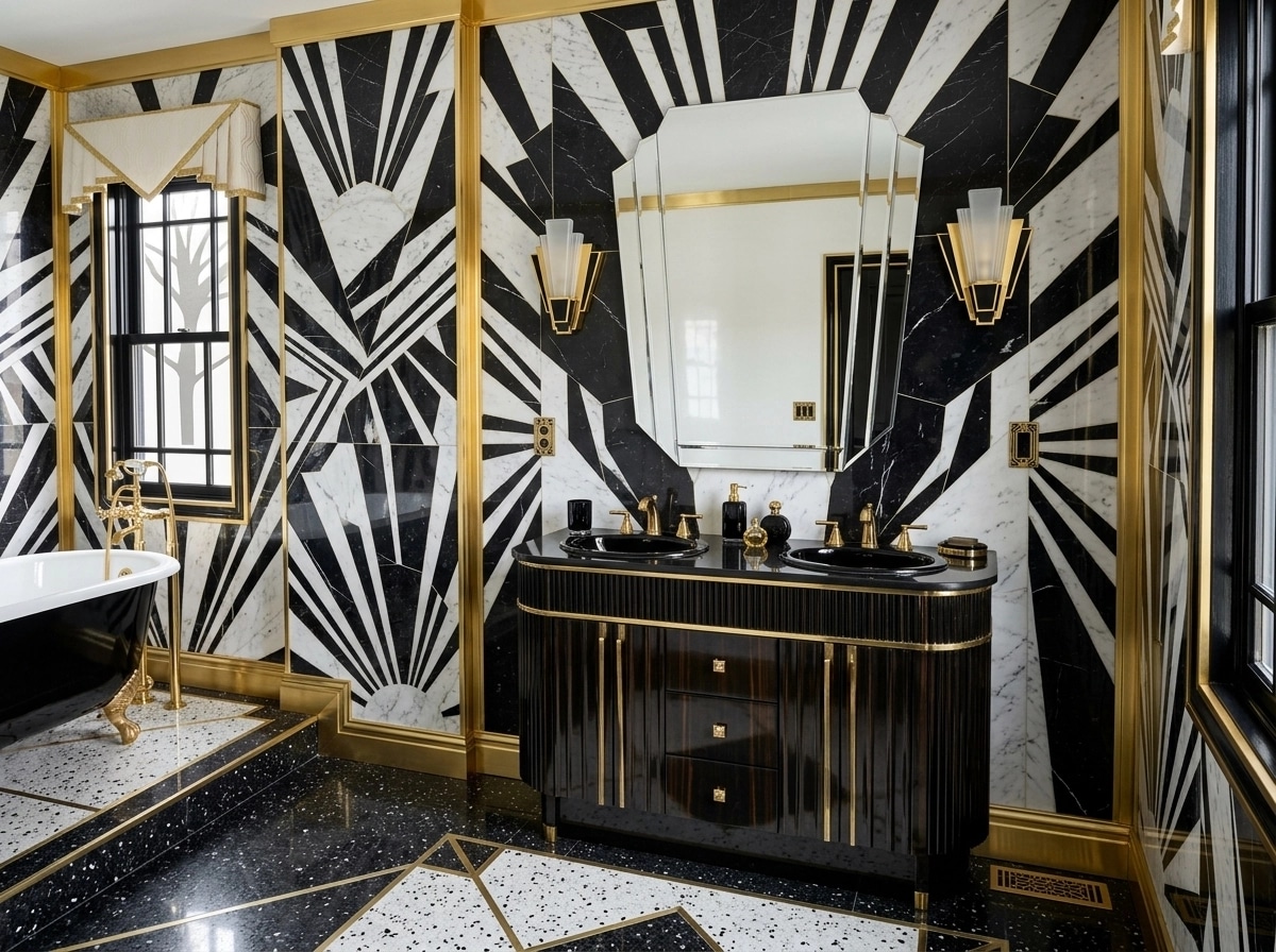 Interior design in Art Deco style — Bathroom by GenRoom AI