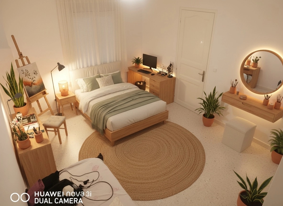 Interior design in Biophilic style — Bedroom by GenRoom AI
