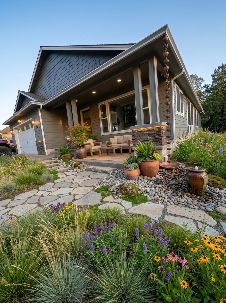 Landscape design in Eco Natural Garden style — Yard by GenRoom AI