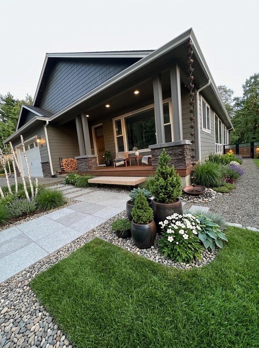 Landscape design in Scandinavian Garden style — Yard by GenRoom AI