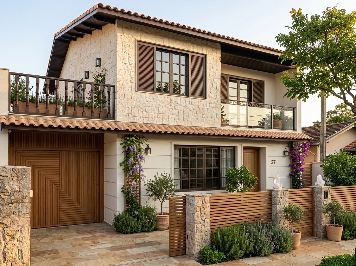Facade design in Mediterranean Facade style — photo by GenRoom AI
