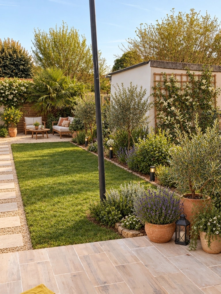 Landscape design in Mediterranean Yard style — Yard by GenRoom AI