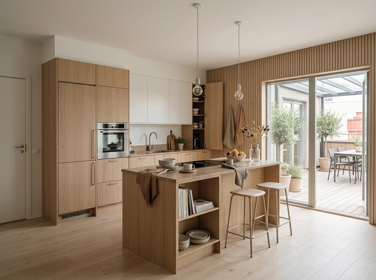 Kitchen interior in Scandinavian style — photo by GenRoom AI