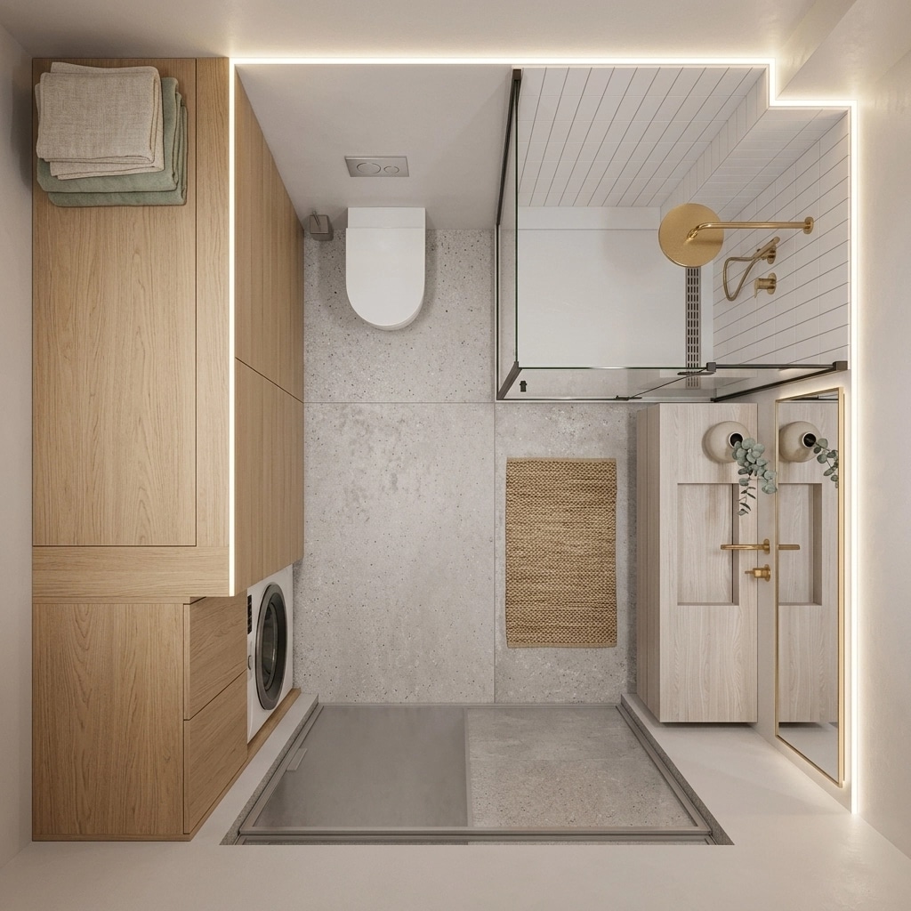 Scandinavian Bathroom design — interior photo by GenRoom AI