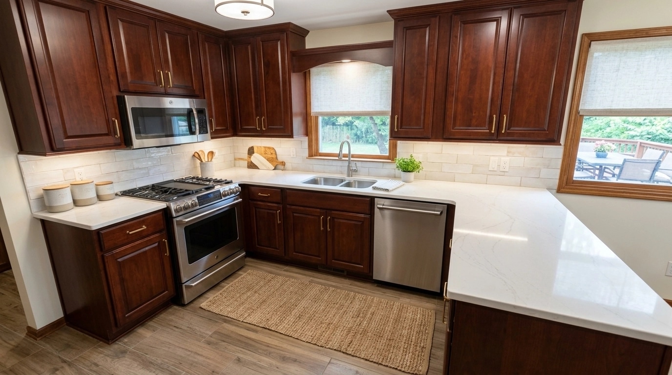 Kitchen interior in Transitional style — photo by GenRoom AI