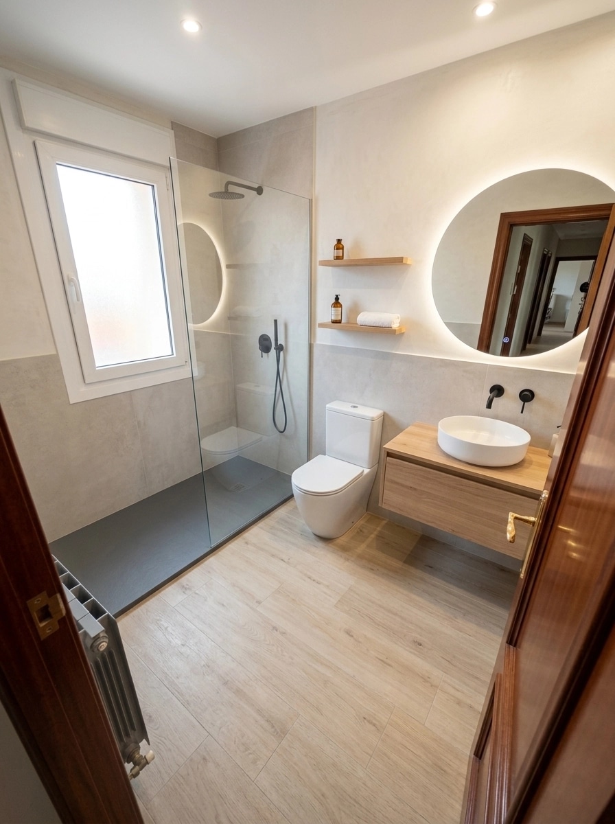 Bathroom interior in Scandinavian style — photo by GenRoom AI