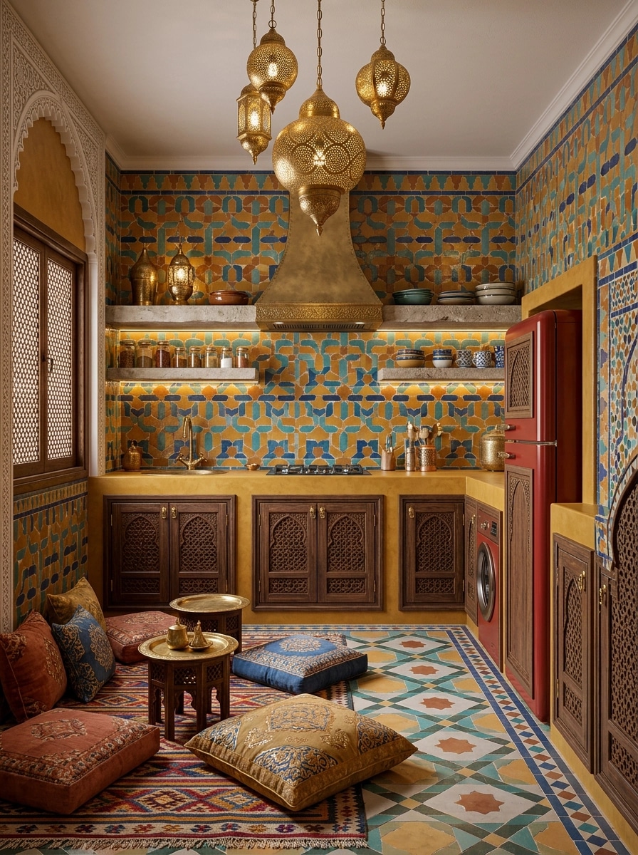Kitchen interior in Arabian / Moroccan style — photo by GenRoom AI