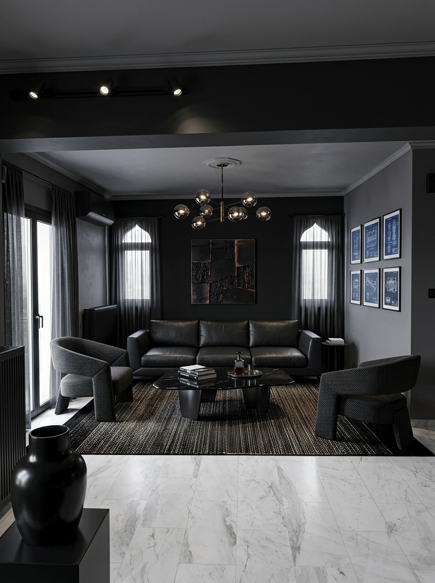 Blacktec Living Room design — interior photo by GenRoom AI