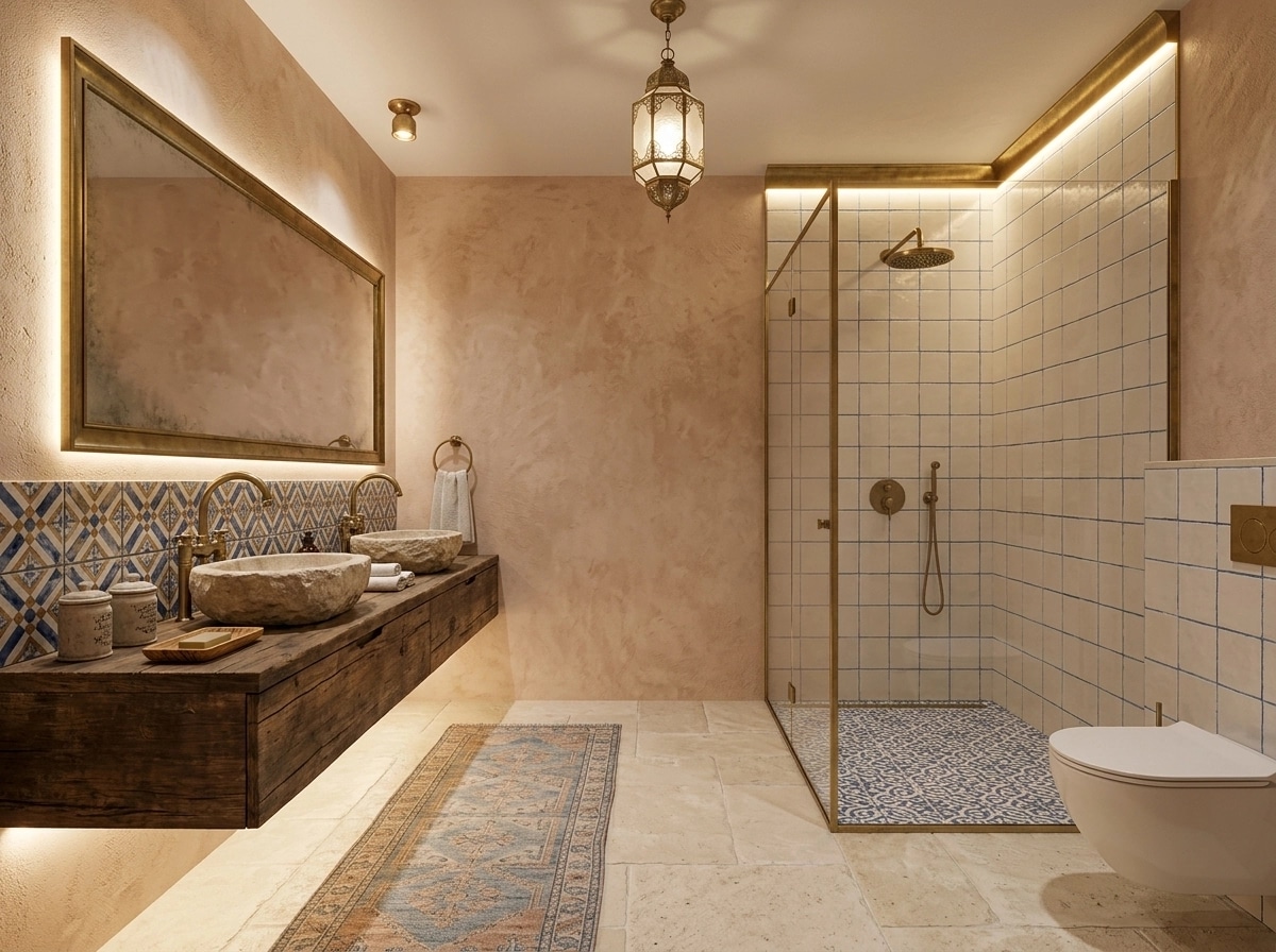 Interior design in Mediterranean style — Bathroom by GenRoom AI