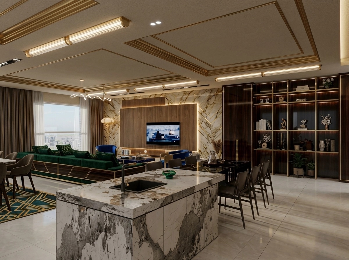 Art Deco Living Room design — interior photo by GenRoom AI