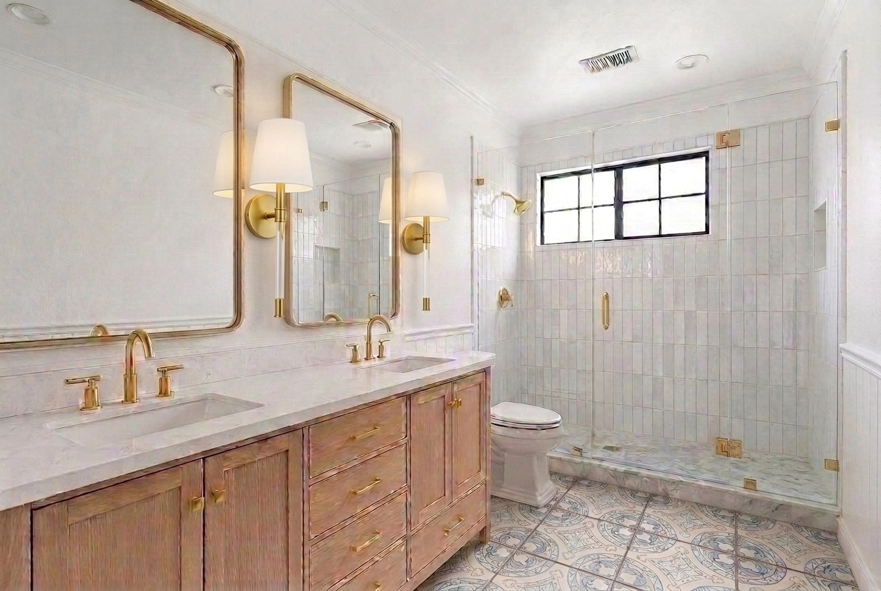 Interior design in Coastal / Hamptons style — Bathroom by GenRoom AI