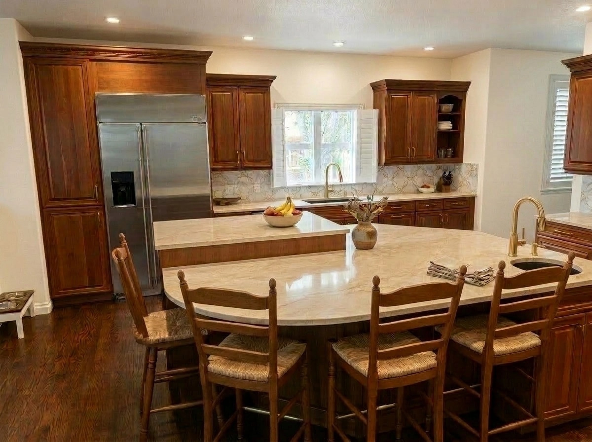 Kitchen interior in Transitional style — photo by GenRoom AI