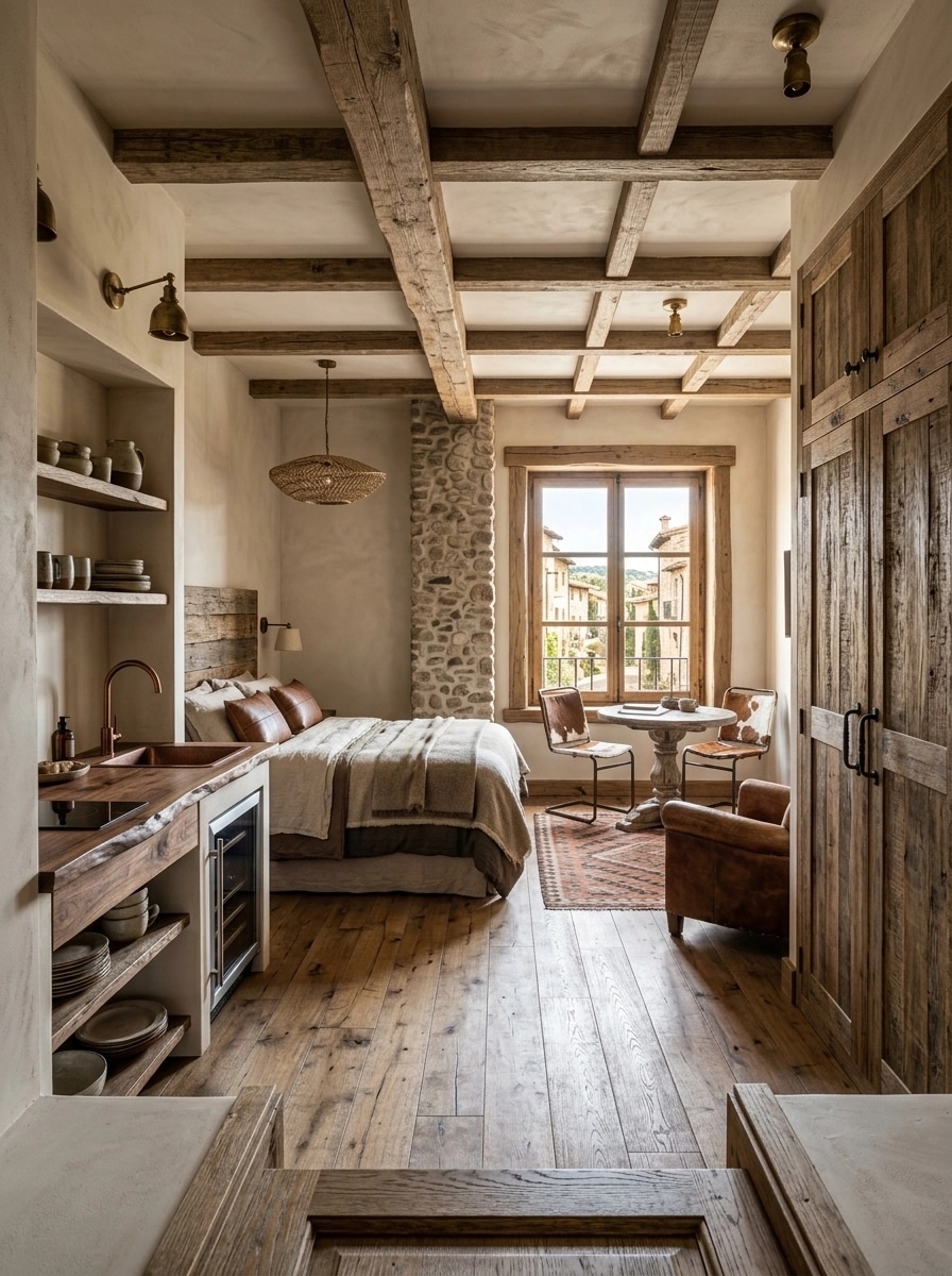 İç mekân tasarımı Rustic stili — studio GenRoom AI