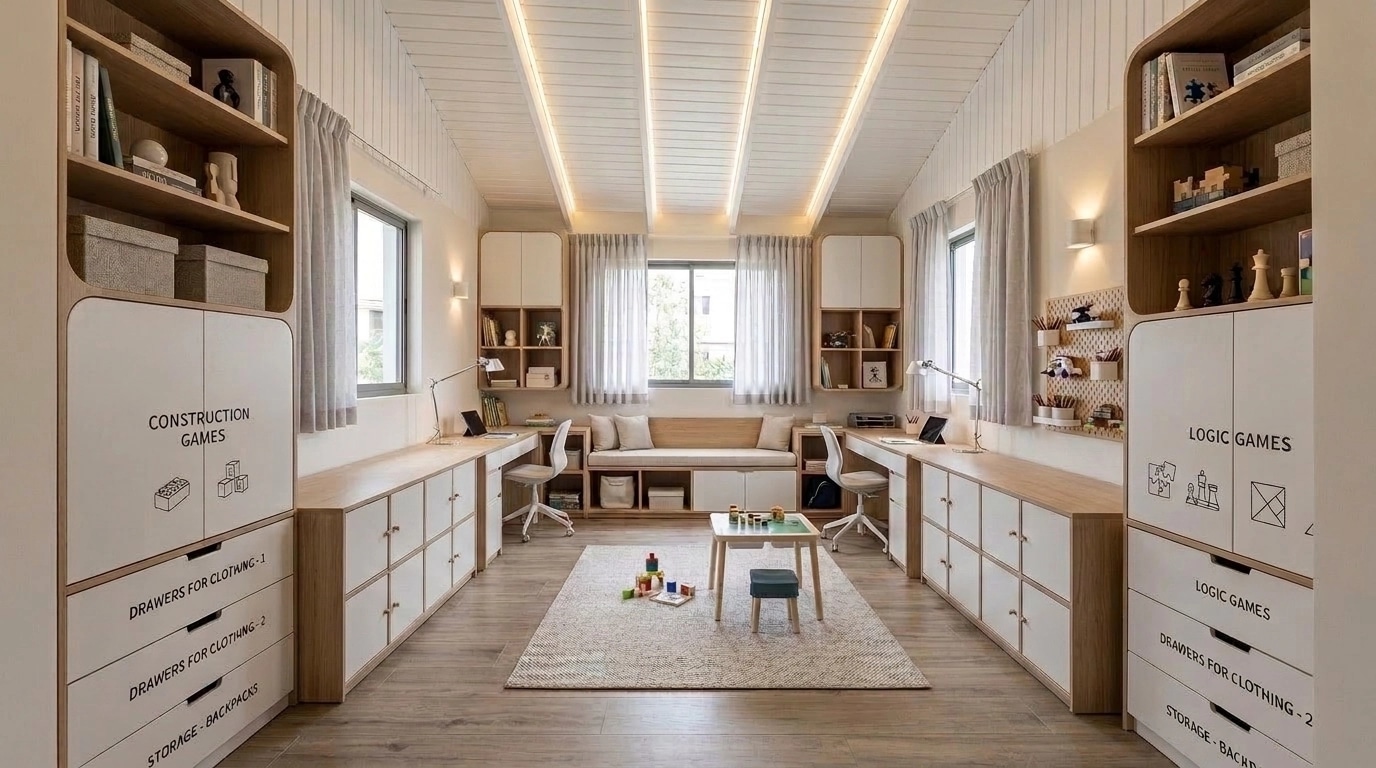 Contemporary Kids Room design — interior photo by GenRoom AI