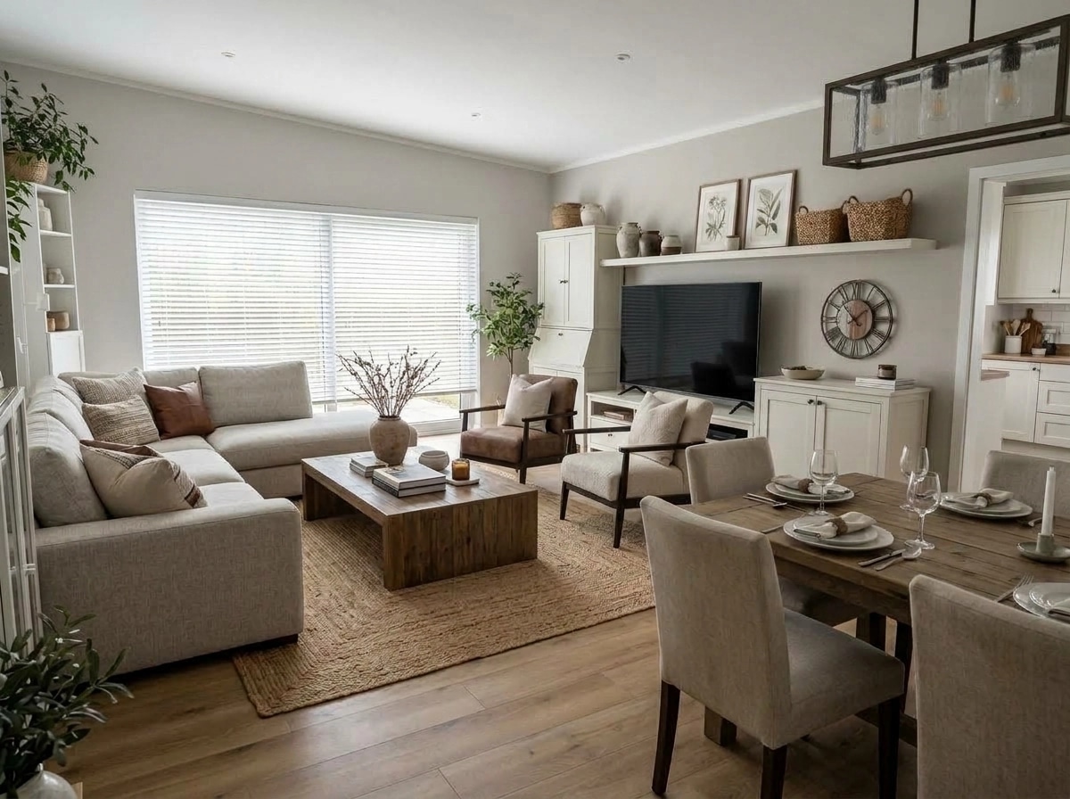 Modern Farmhouse Living Room design — interior photo by GenRoom AI