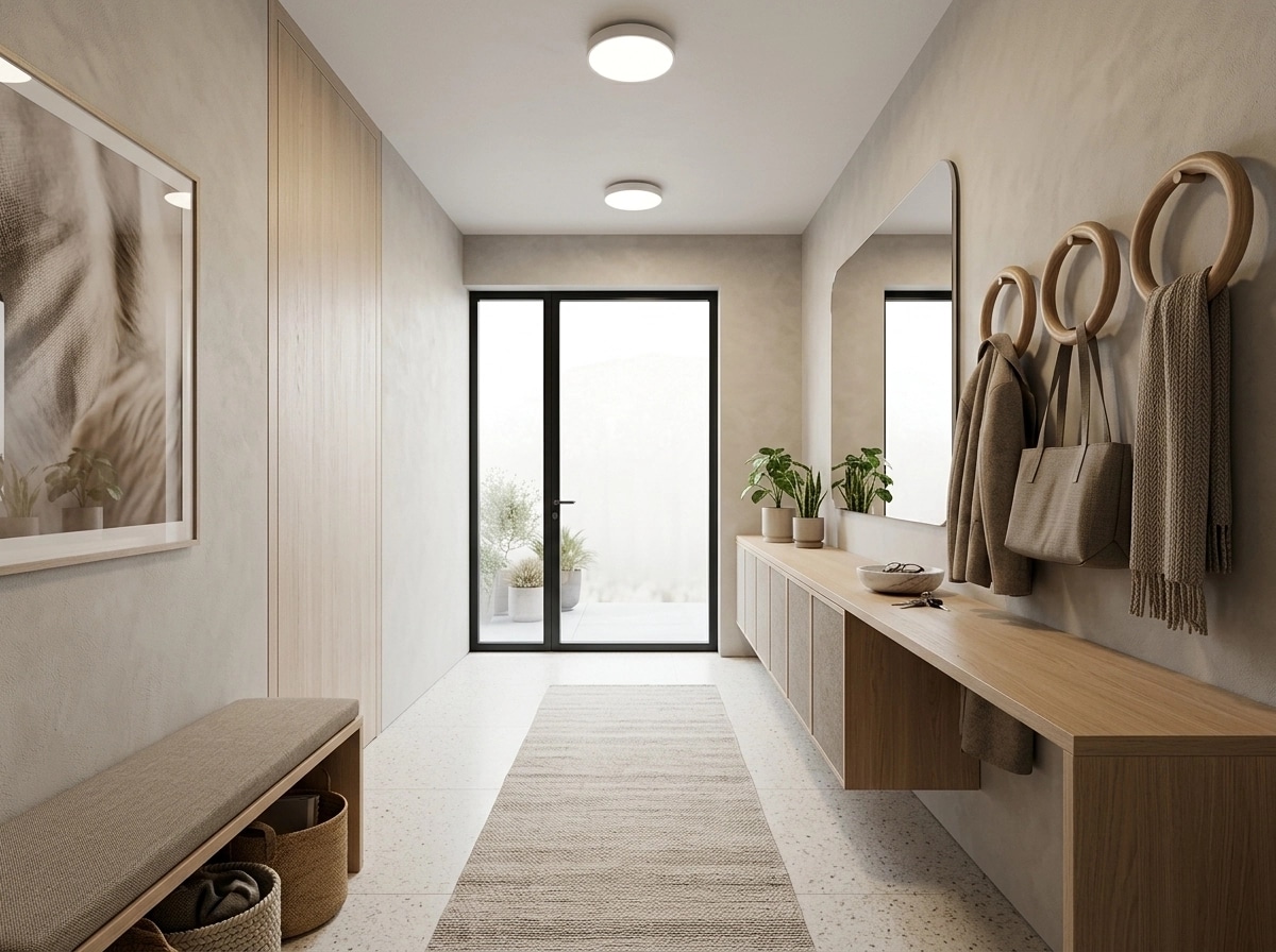 Hallway interior in Scandinavian style — photo by GenRoom AI