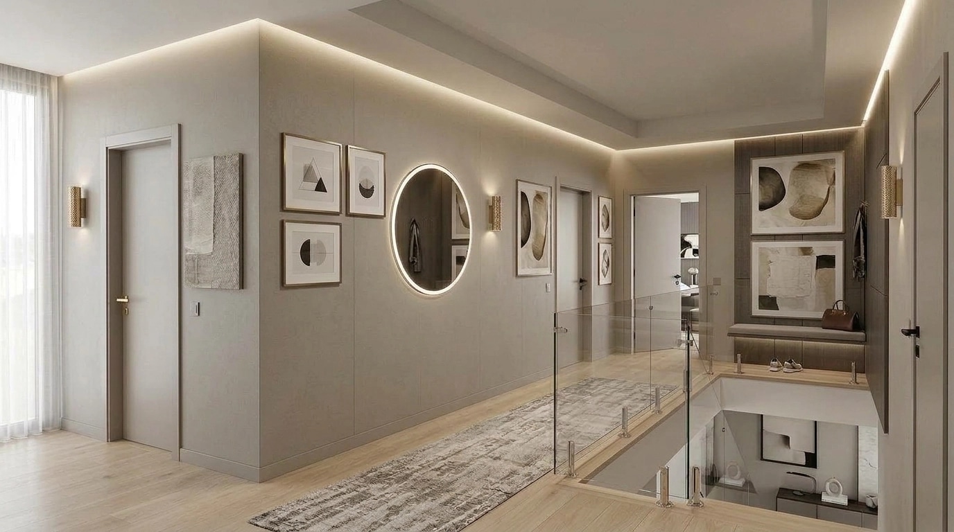 Hallway interior in Contemporary style — photo by GenRoom AI